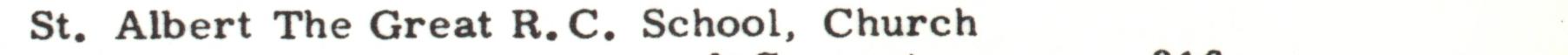 The line reading Albert The Great R.C. School, Church in the 1956 atlas index