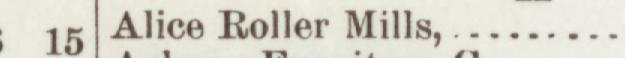 The line reading Alice Roller Mills in the 1895 atlas index
