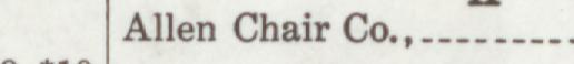 The index line reading Allen Chair Co in the 1918 atlas