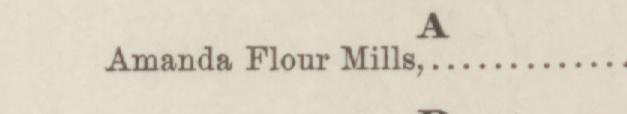 The line reading Amanda Flour Mill4 in the 1885 atlas index