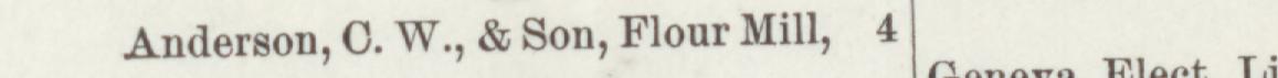 The line reading Anderson, C. W., & Son, Flour Mill in the 1893 atlas index