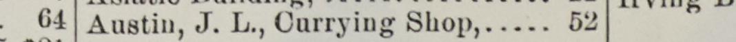 The line reading Austin, J.L., Currying Shop in the 1906 atlas index