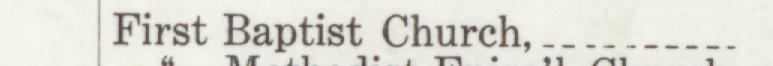 The line reading Baptist Church in the 1911 atlas index