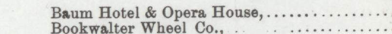 The line reading Baum Hotel & Opera House in the 1892 atlas index