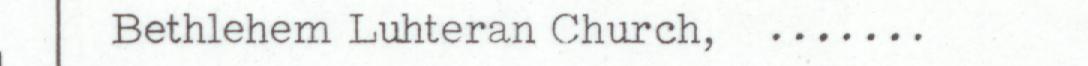 The line reading Bethlehem Luhteran Church in the 1948 atlas index