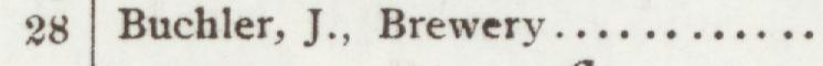 The line reading Buchler, J., Brewery in the 1907 atlas index