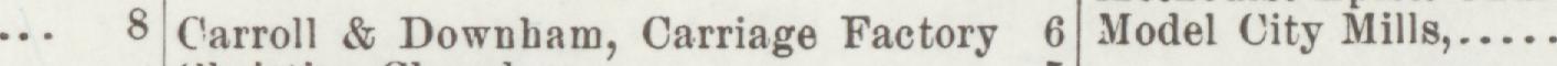 The index line reading Carroll & Downham, Carriage Factory in the 1898 atlas