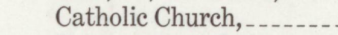 The index line reading Catholic Church in the 1910 atlas