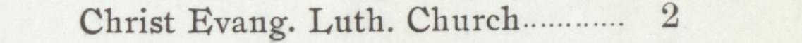 The line reading Christ Evang. Luth. Church in the 1901 atlas index
