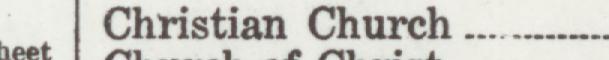 The line reading Christian Church in the 1926 atlas index