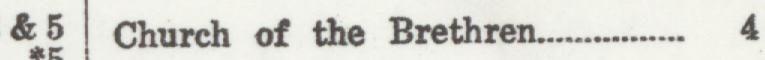 The line reading Church of the Brethren in the 1926 atlas index