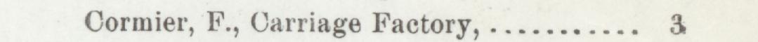 The line reading Cormier, F., Carriage Factory in the 1899 atlas index