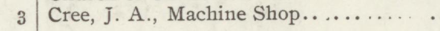 The line reading Cree, J. A., Machine Shop in the 1907 atlas index