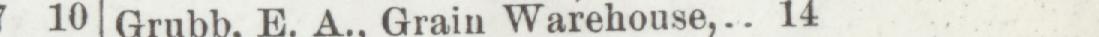 The line reading Crnbb. D. A. Grain Warehouse in the 1905 atlas index