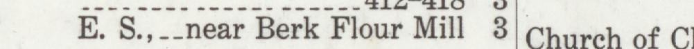 The line reading E. S.,_near Berk Flour Mill in the 1911 atlas index