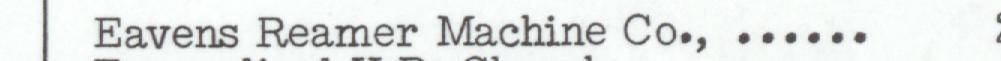The line reading Eavens Reamer Machine Co in the 1950 atlas index