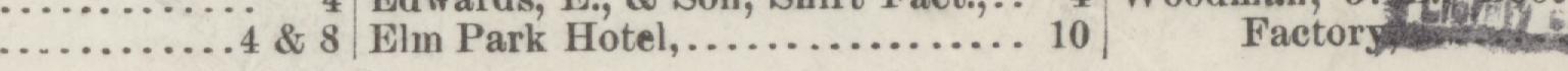 The line reading Elm Park Hotel in the 1888 atlas index