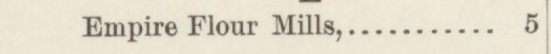 The line reading Empire Flour Mill in the 1884 atlas index
