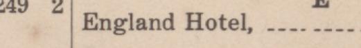 The line reading England Hotel in the 1922 atlas index