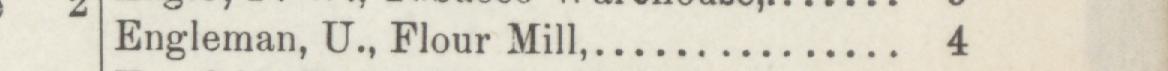 The line reading Engleman, U., Flour Mill in the 1886 atlas index
