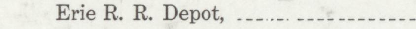 The line reading Erie R. R. Depot in the 1910 atlas index