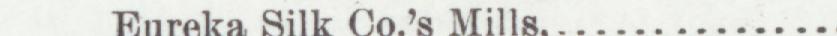 The line reading Eureka Silk Co's Mills in the 1891 atlas index