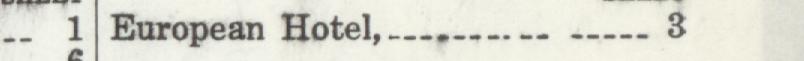 The line reading European Hotel in the 1916 atlas index