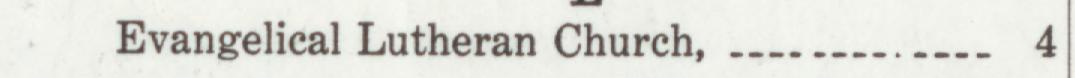 The line reading Evangelical Lutheran Church in the 1921 atlas index