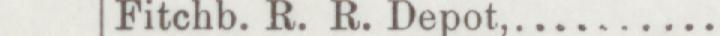 The line reading Fitchb. R. R. Depot in the 1889 atlas index