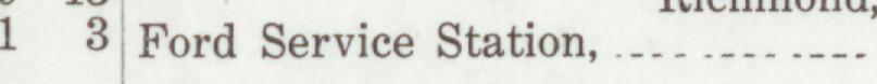 The line reading Ford Service Station in the 1919 atlas index
