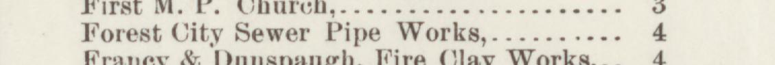 The line reading Forest City Sewer Pipe Works in the 1892 atlas index