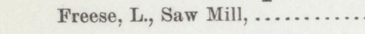 The line reading Freese, L, Saw Mill in the 1893 atlas index