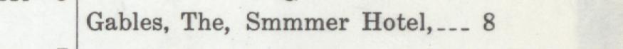 The line reading Gables, The, Smmmer Hotel, 8 in the 1919 atlas index
