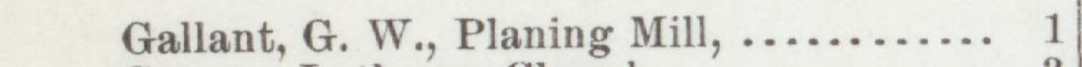The line reading Gallant, G. W., Planing Mill in the 1893 atlas index