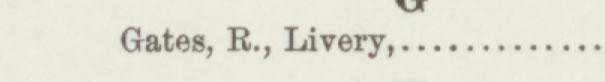 The line reading Gates B., Livery in the 1886 atlas index