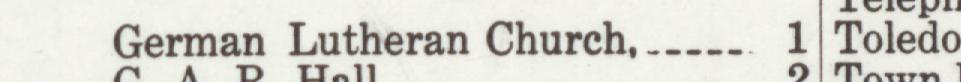 The line reading German Lutheran Church in the 1920 atlas index