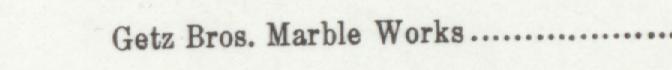 The line reading Getz Bros. Marble Works in the 1907 atlas index