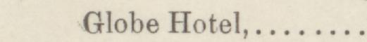 The line reading Globe Hotel in the 1884 atlas index