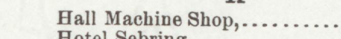 The line reading Hall Machine Shop in the 1908 atlas index