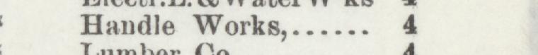 The line reading Handle Works in the 1896 atlas index