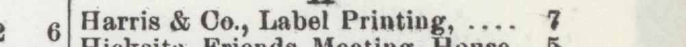 The line reading Harris & Co.,Label Printing in the 1903 atlas index