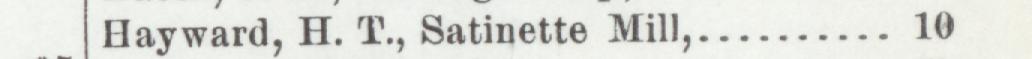 The index line reading Hayward, H. T., Satinette Mill in the 1904 atlas