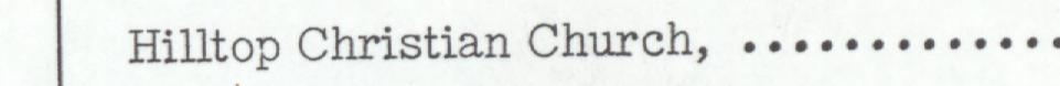 The line reading Hilltop Christian Church in the 1950 atlas index