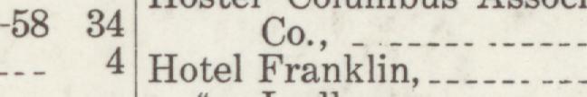 The line reading Hotel Franklin in the 1912 atlas index