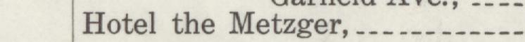 The line reading Hotel the Metzger in the 1915 atlas index