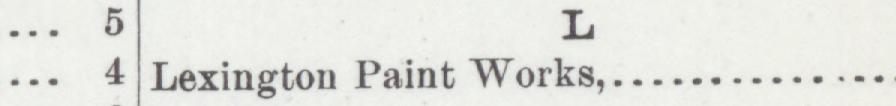 The line reading Iexington Paint Works in the 1891 atlas index