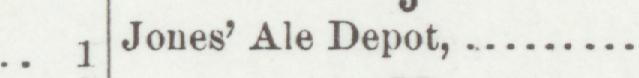 The line reading Jones Ale Depot in the 1899 atlas index