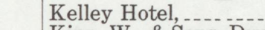 The index line reading Kelley Hotel in the 1910 atlas