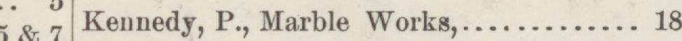 The line reading Kennedy, P., Marble Works in the 1888 atlas index