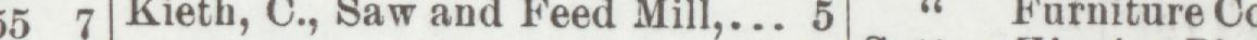 The line reading Kieth, U., saw and Feed Mill, 5 in the 1899 atlas index
